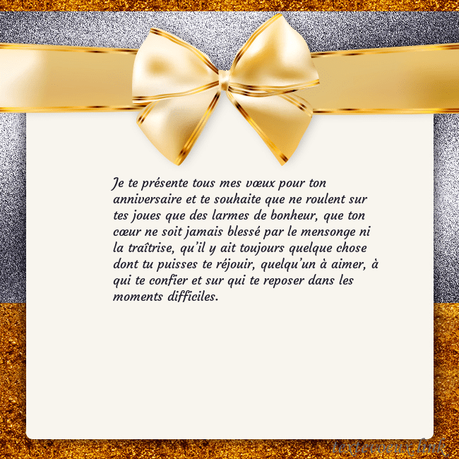 Cartes de vœux avec un grand ruban d'or