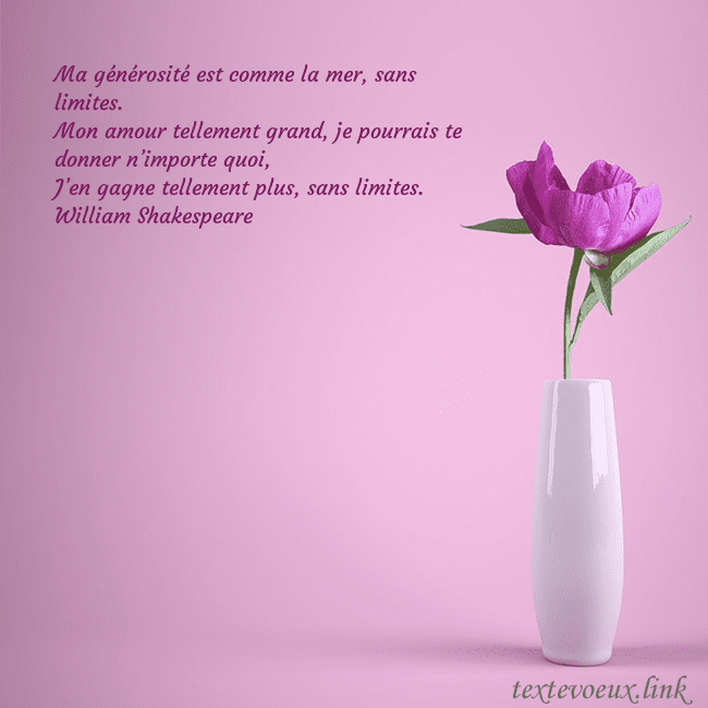 Carte postale électronique avec une pivoine dans un vase Ma générosité est comme la mer, sans limites.
Mon Carte postale électronique avec une pivoine dans un vase