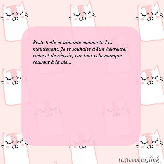 Carte de voeux rose avec des chats drôles