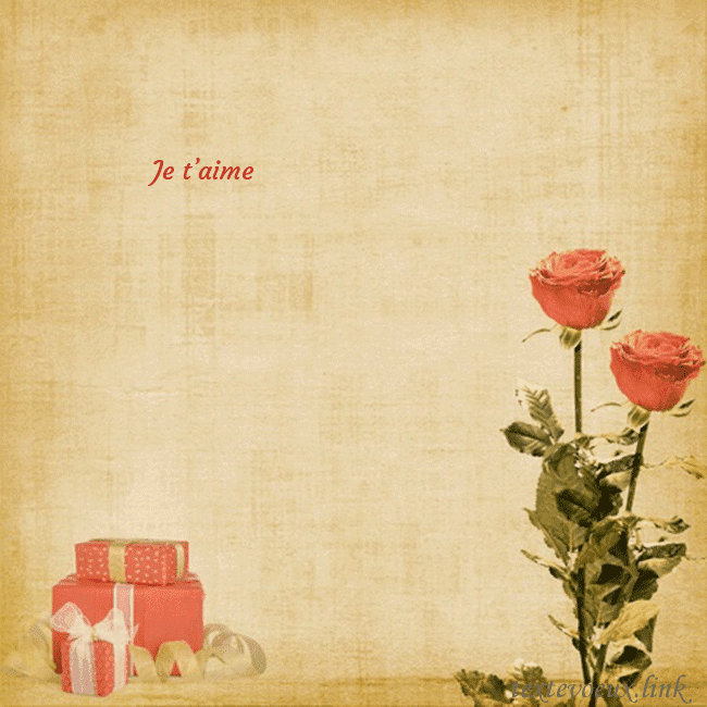 Carte de vœux avec roses et cadeaux