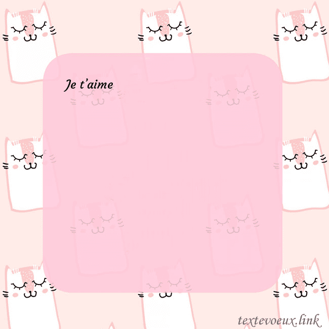 Carte de voeux rose avec des chats drôles