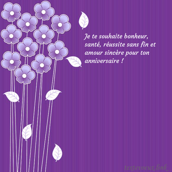 Carte de vœux avec des fleurs violettes