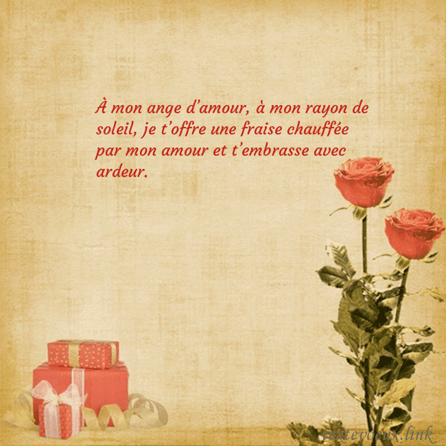 Carte de vœux avec roses et cadeaux