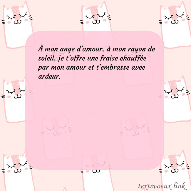 Carte de voeux rose avec des chats drôles