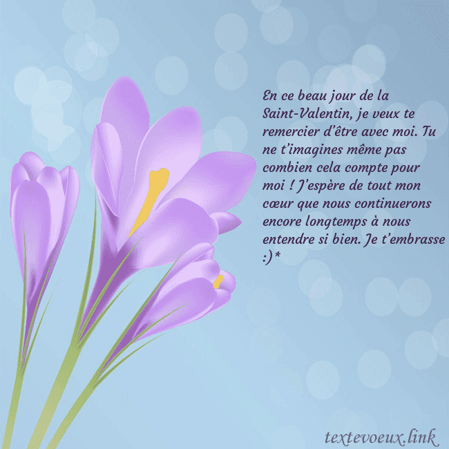 Cartes de vœux avec crocus En ce beau jour de la Saint-Valentin, je veux te r Cartes de vœux avec crocus