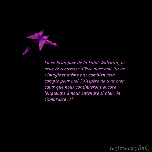 Carte de voeux avec des papillons En ce beau jour de la Saint-Valentin, je veux te r Carte de voeux avec des papillons