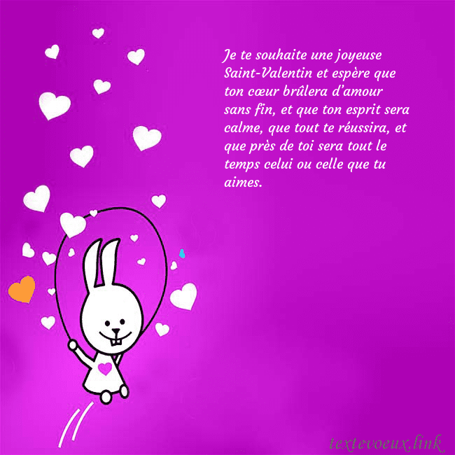 Carte de voeux avec un drôle de lapin Je te souhaite une joyeuse Saint-Valentin et espèr Carte de voeux avec un drôle de lapin