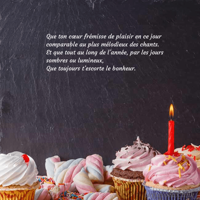 Cartes de vœux avec cupcakes et bougie