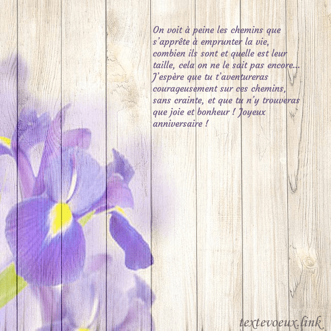 Carte d'anniversaire avec des iris