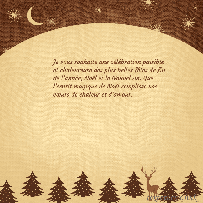 Carte postale marron avec étoiles et lune Je vous souhaite une célébration paisible et chale Carte postale marron avec étoiles et lune