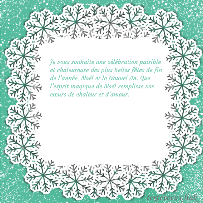 Carte de vœux avec des flocons de neige Je vous souhaite une célébration paisible et chale Carte de vœux avec des flocons de neige