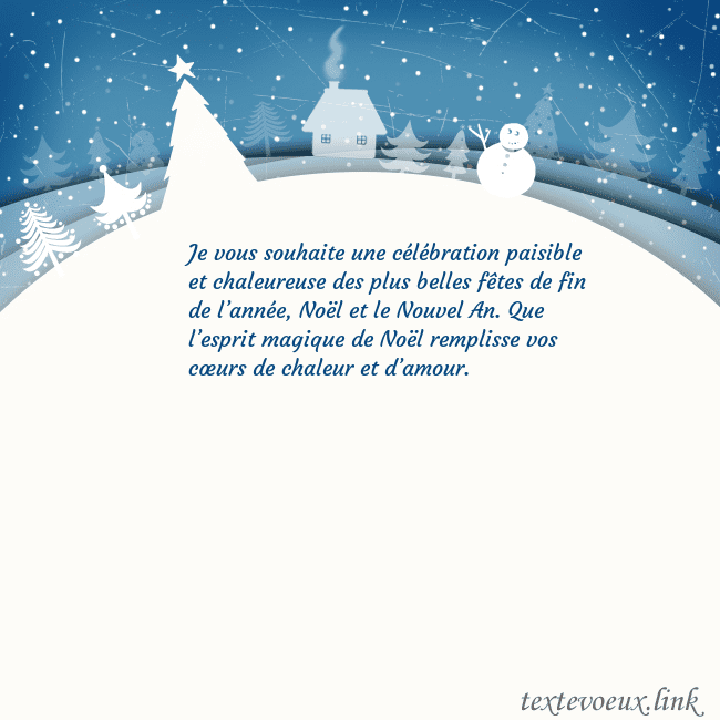 Carte de vœux avec ville blanche Je vous souhaite une célébration paisible et chale Carte de vœux avec ville blanche