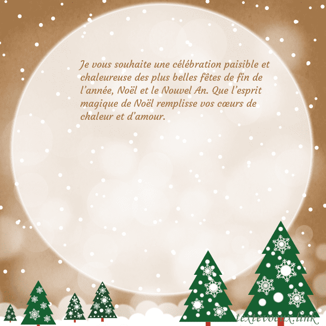 Carte de Noël avec une grande lune Je vous souhaite une célébration paisible et chale Carte de Noël avec une grande lune