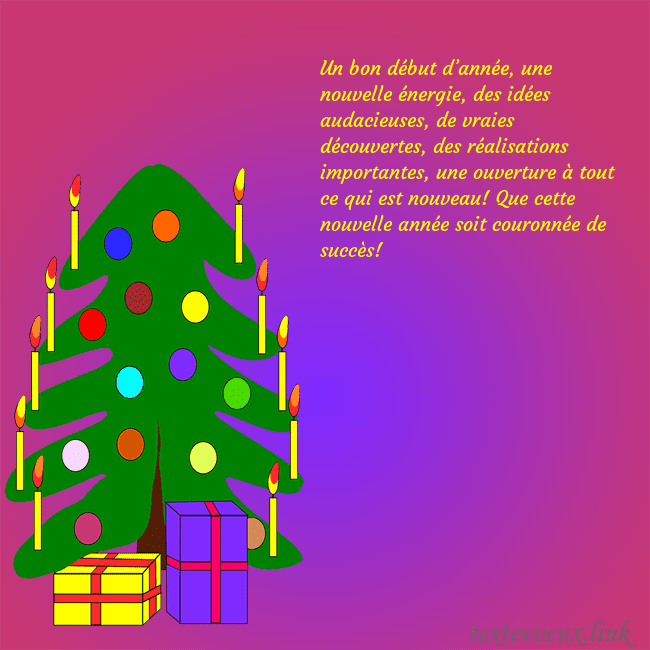 Carte postale avec un sapin de Noël peint Un bon début d’année, une nouvelle énergie, des id Carte postale avec un sapin de Noël peint