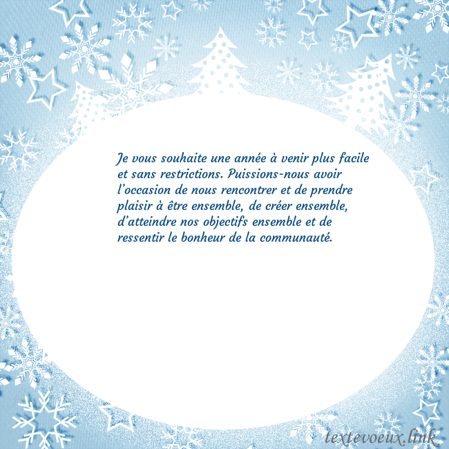 Carte de Noël avec des arbres de Noël blancs et des flocons de neige Je vous souhaite une année à venir plus facile et Carte de Noël avec des arbres de Noël blancs et des flocons de neige