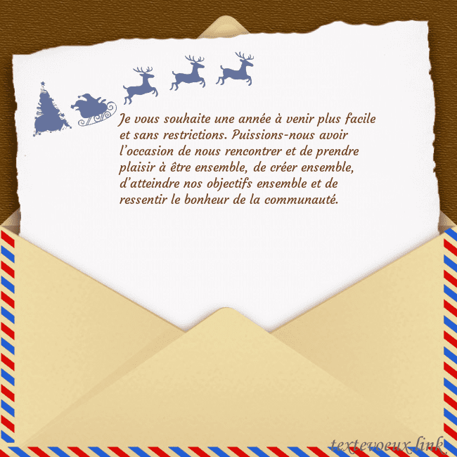 Carte postale avec enveloppe et cerf Je vous souhaite une année à venir plus facile et Carte postale avec enveloppe et cerf