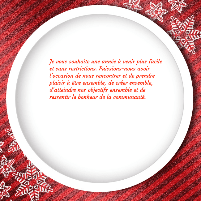 Carte de vœux avec un cadre rouge Je vous souhaite une année à venir plus facile et Carte de vœux avec un cadre rouge