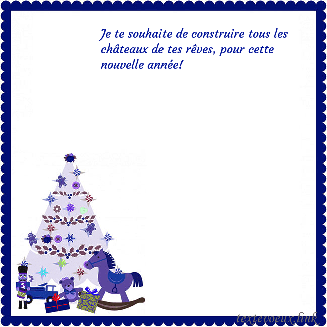 Carte du Nouvel An avec un arbre de Noël et un Casse-Noisette