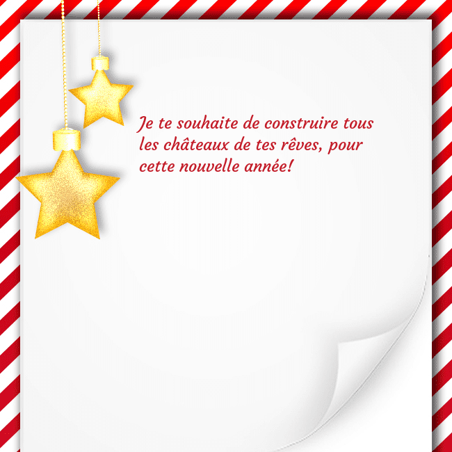 Carte de Noël avec des étoiles d'or