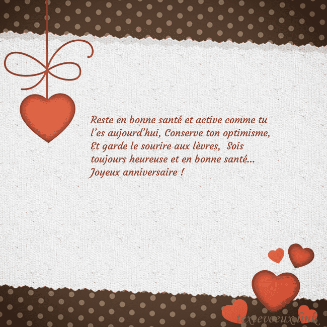 Carte de vœux avec coeurs rouges