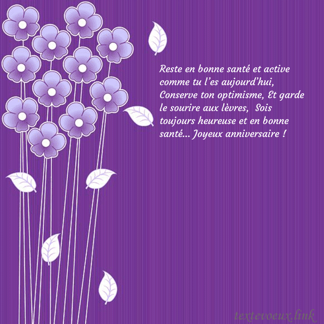 Carte de vœux avec des fleurs violettes