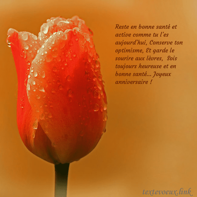 Carte de voeux avec tulipe rouge