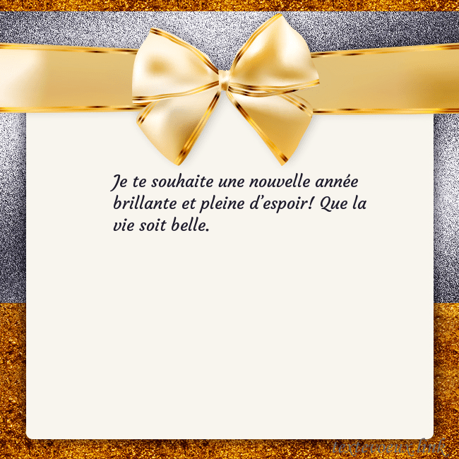 Cartes de vœux avec un grand ruban d'or