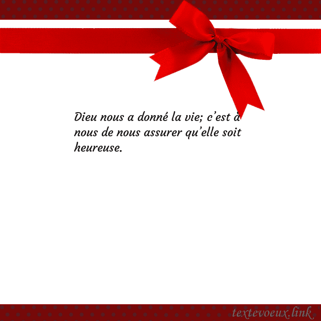 Carte de vœux avec ruban rouge