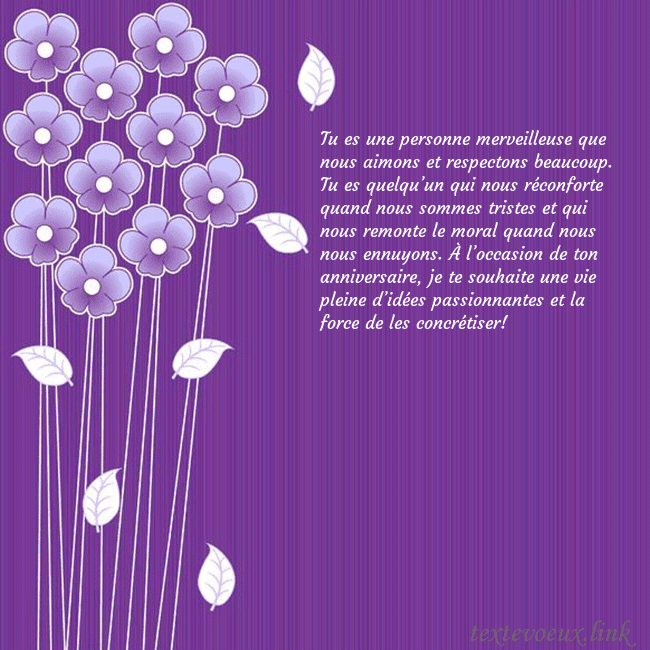 Carte de vœux avec des fleurs violettes
