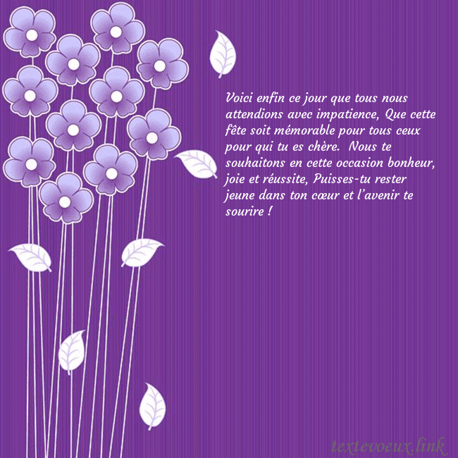 Carte de vœux avec des fleurs violettes