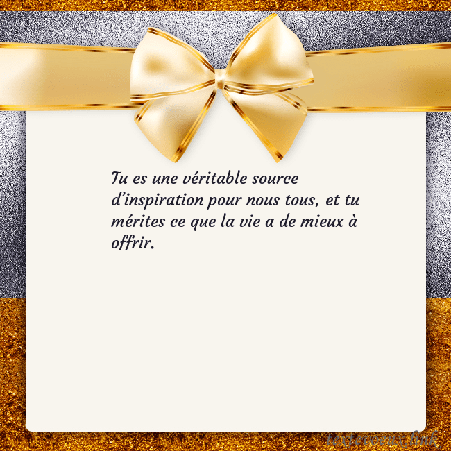 Cartes de vœux avec un grand ruban d'or