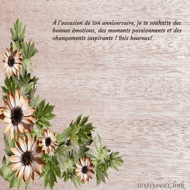 Une jolie carte d'anniversaire avec des fleurs