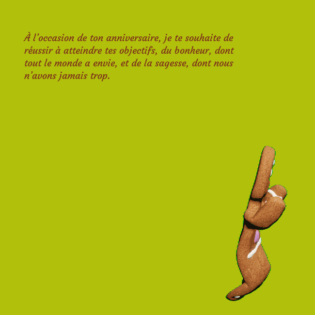 Carte de voeux animée électronique avec pain d'épice dansant