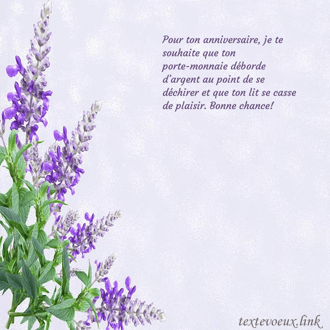 Carte d'anniversaire avec des lupins