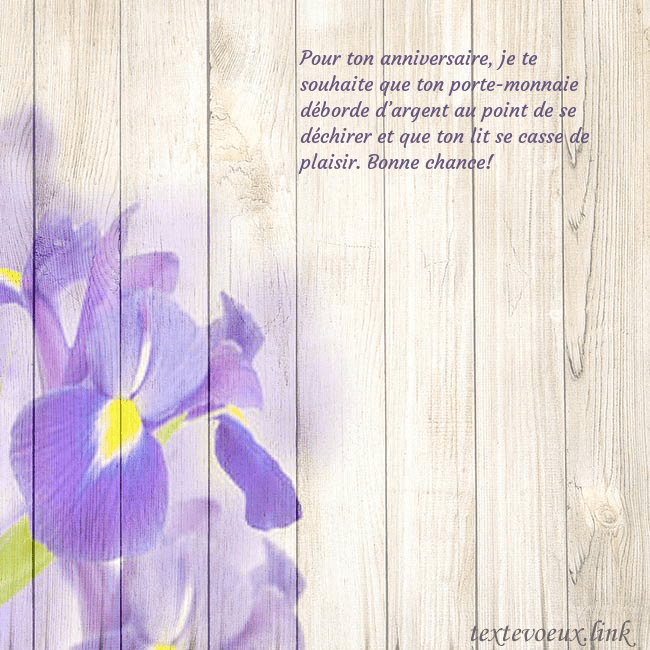 Carte d'anniversaire avec des iris