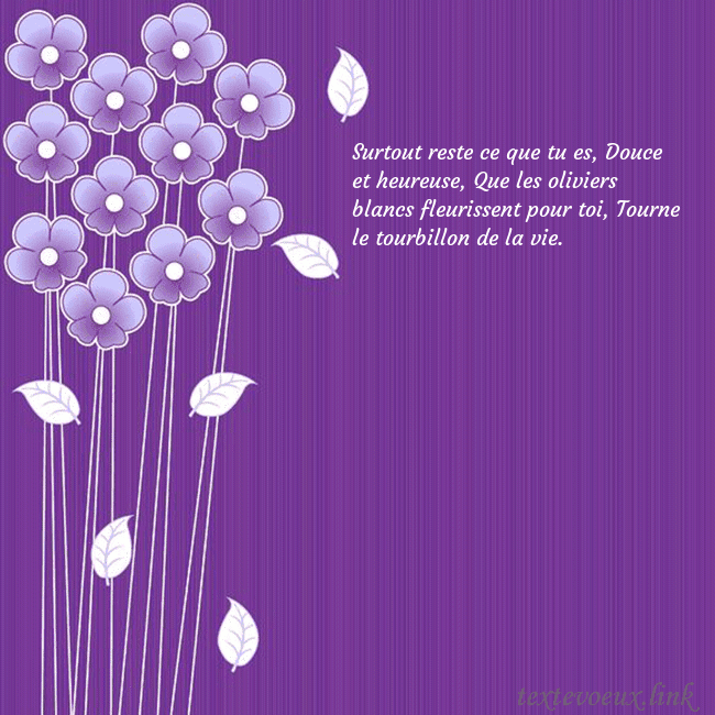 Carte de vœux avec des fleurs violettes