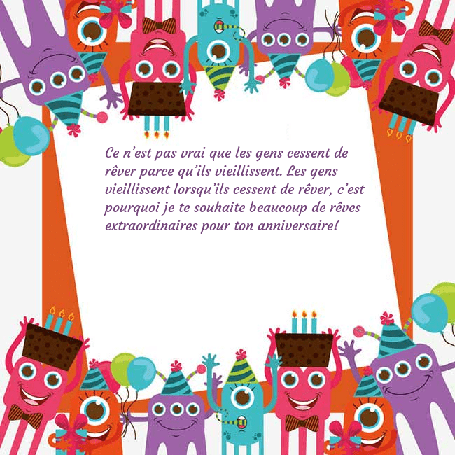 Cartes de vœux avec des monstres