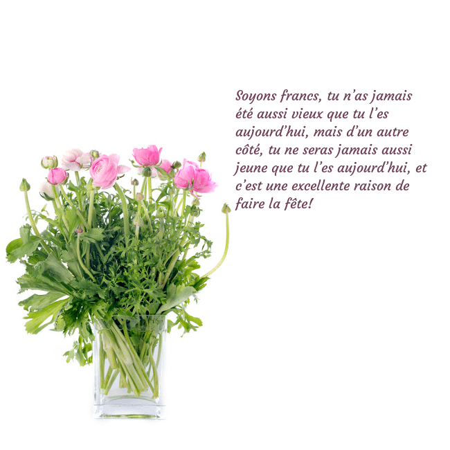 Cartes de vœux avec des fleurs dans un vase