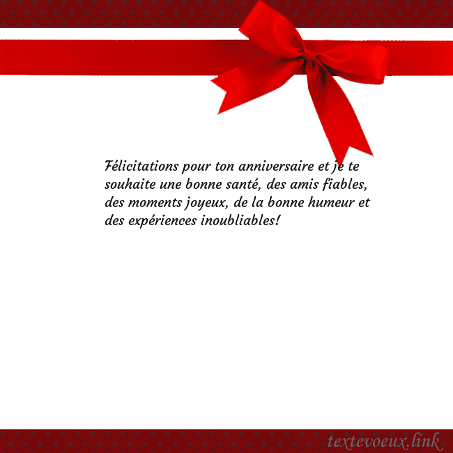 Carte de vœux avec ruban rouge