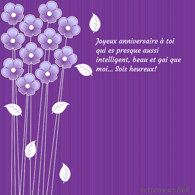 Carte de vœux avec des fleurs violettes