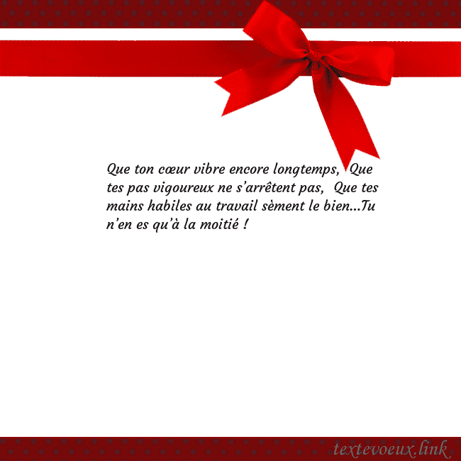 Carte de vœux avec ruban rouge