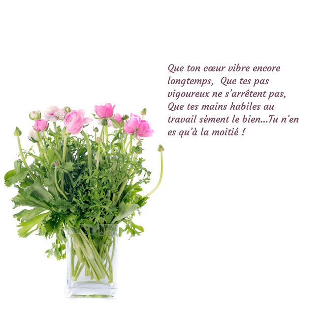 Cartes de vœux avec des fleurs dans un vase