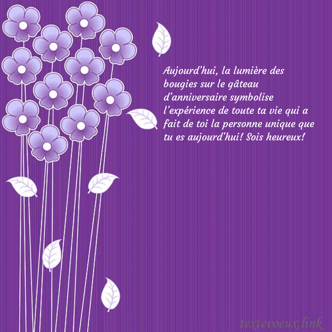 Carte de vœux avec des fleurs violettes