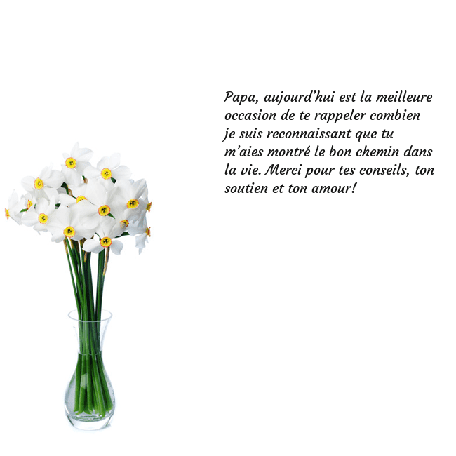 Carte de vœux avec des jonquilles