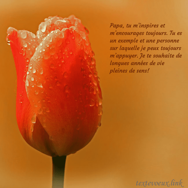 Carte de voeux avec tulipe rouge