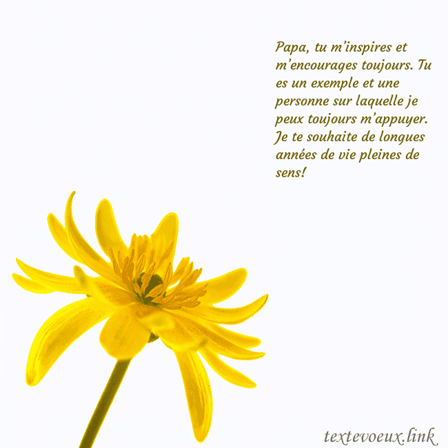 Carte de voeux avec fleur jaune