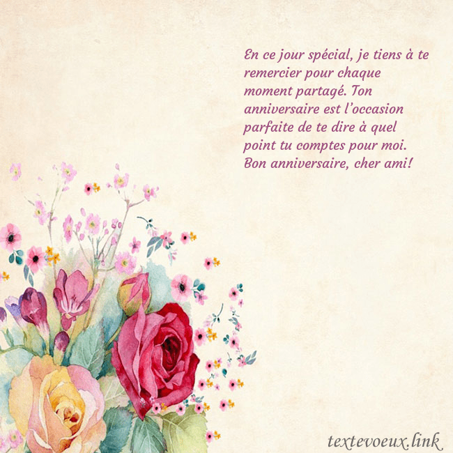 Carte d'anniversaire avec des roses peintes à l'aquarelle