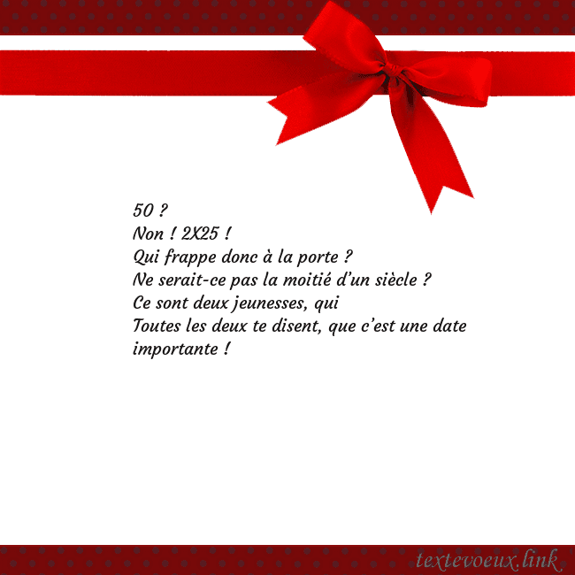 Carte de vœux avec ruban rouge