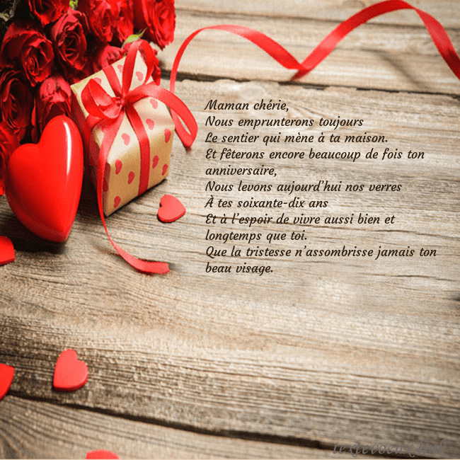 Carte de vœux avec coeur rouge et cadeau