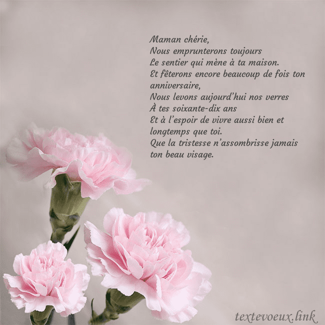 Carte de voeux avec oeillets roses